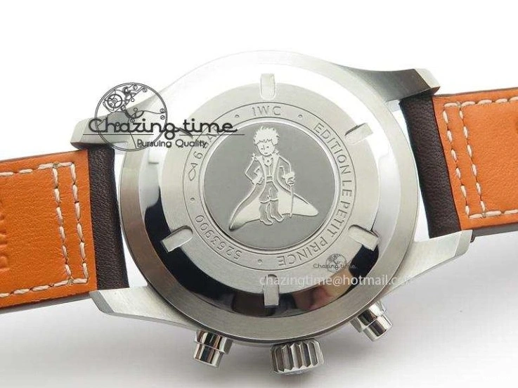 MIROTIME 1220 HighQuality Pilot Chrono 377714 “Le Petit Prince” ZF Best Edition Blue Dial On Brown Leather Strap A 7309